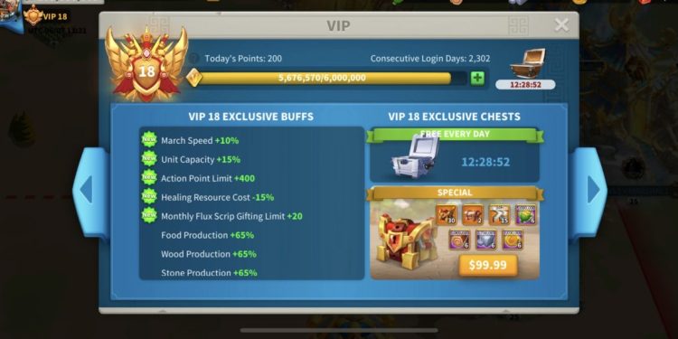 VIP 18. 8 Billion Kills and 36 Million dead troops. 1600 usd + fee