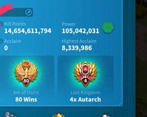 Rise of Kingdoms. VIP 19. 105 ML Power | KP 14 Billions. 1800 usd + fee