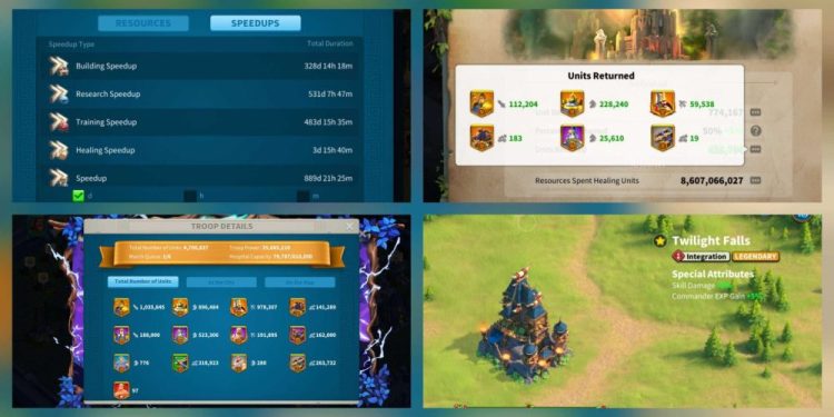 95 Million power. SVIP. 24.7 Billion Kills and 60 Million dead troops. 2250 USD + our Fee