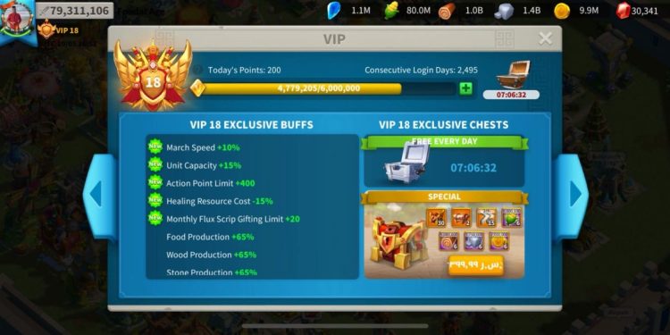 Rise of Kingdoms. VIP 18. 79Ml Power. 11 Billions KP. 1200 usd + fee.