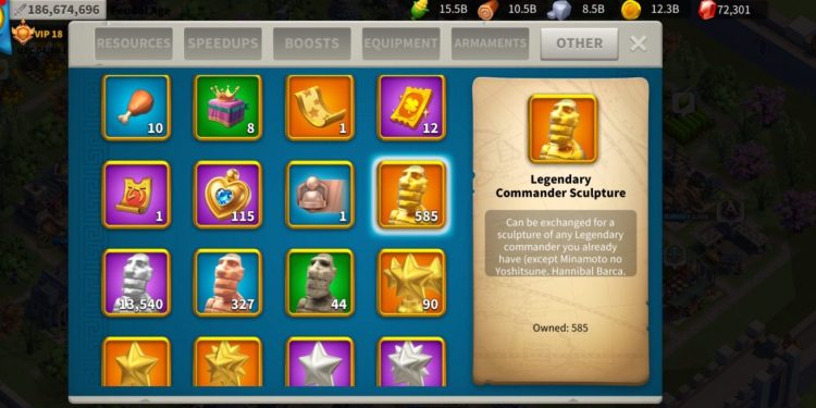 Rise of Kingdoms. 5 full legendary set. 9 LVL5, 4 LVL4. 2000 USD + our Fee