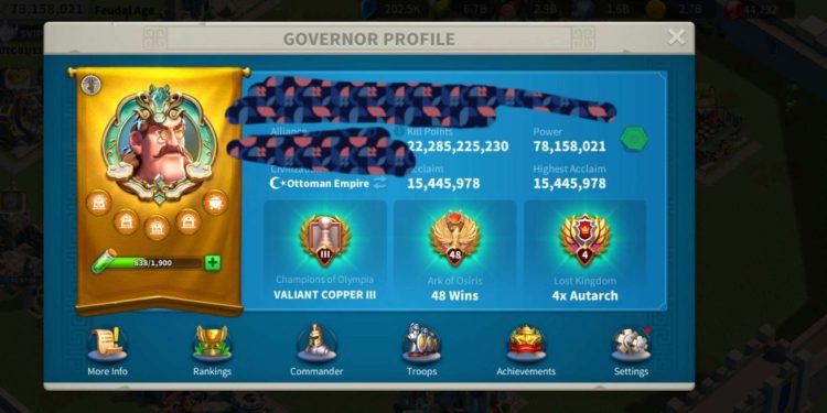 SVIP. 22 Billion kills. 96 Million power after troops returning. 4300 USD + our Fee