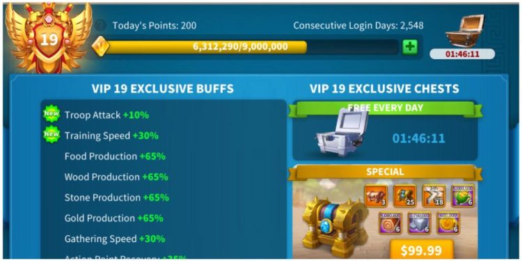 Rise of Kingdoms. VIP 19. 105 ML Power | KP 14 Billions. 1800 usd + fee