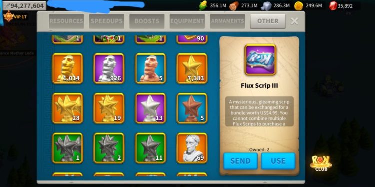 Rise of Kingdoms. Power : 115.6 mil. 650 usd + fee