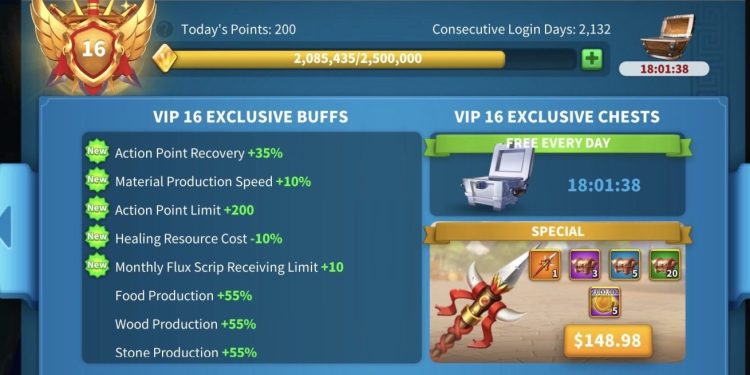 Rise of Kingdoms. 96.5 Million power. 500 usd + fee