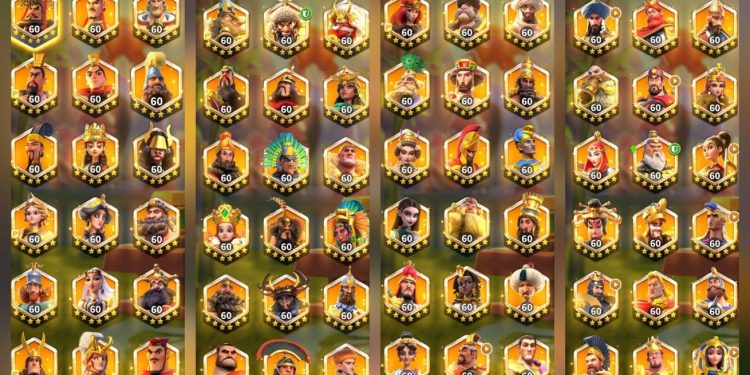 Rise of Kingdoms. 72 legendary comanders Expertised, 960+ gold heads. 8200 USD + our Fee