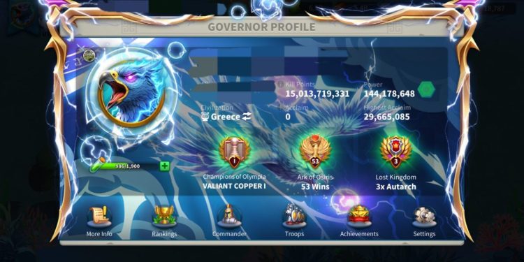Rise of Kingdoms. 144 Million power, 15 Billion kills. SVIP. 3000 USD + our Fee