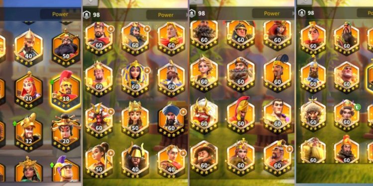 Rise of Kingdoms. 38 legendary comanders Expertised. Some others well developed. 800 USD + our Fee