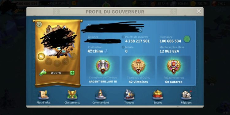 Rise of Kingdoms. 100m power ,vip16 (2321000/2500000) ,21m death. 500 usd + fee