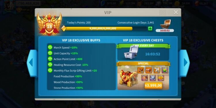 Rise of Kingdoms. Power: 93M، 5.335B KP. 850 usd + fee