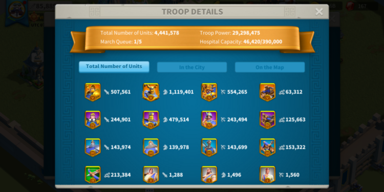 Rise of Kingdoms. 86 mil power, 6b kills, vip 17. 700 usd + fee