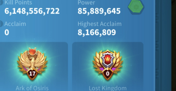 Rise of Kingdoms. 86 mil power, 6b kills, vip 17. 700 usd + fee