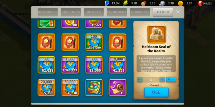 Rise of Kingdoms. 230 Million power, 33.5 Billion kills, 63 Million dead troops, 505M autarch, 9 digit account (1650 days). 12000 usd + fee