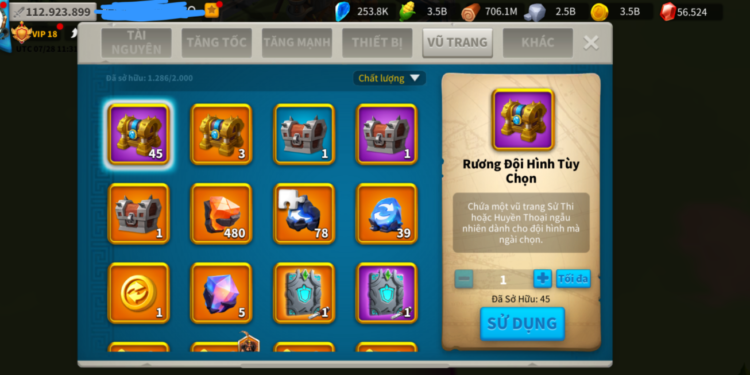 Rise of Kingdoms.  112 Million power, 8 billion kills. VIP 18. 1300 USD + our Fee