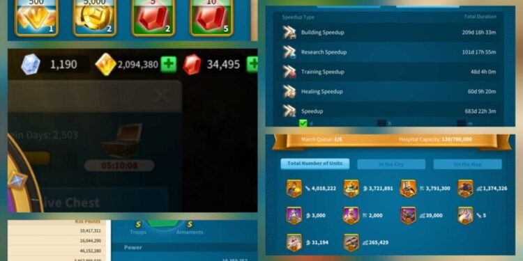 Rise of Kingdoms. 191 Million power, 24 Billion kills, SVIP – 2 Million supreme wheel points. 1950 USD + our Fee