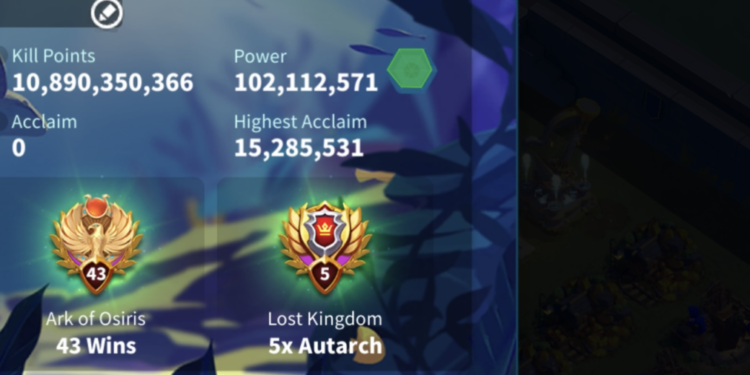 Rise of Kingdoms. 102 Million power, 10.9 Billion kills VIP 17( 1m from 18). 500 usd + fee