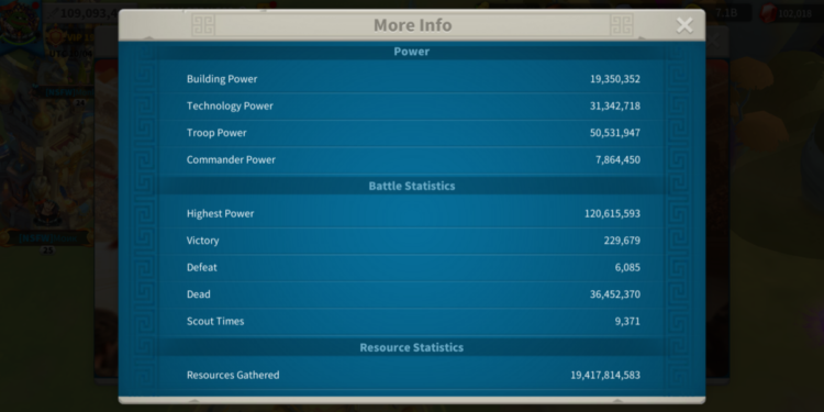 Rise of Kingdoms. 109 Million power, 13 Billion kill points, VIP 19. 1500 usd + fee