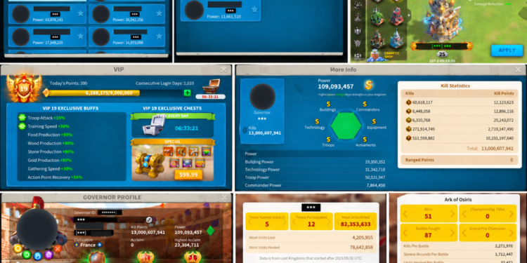 Rise of Kingdoms. 109 Million power, 13 Billion kill points, VIP 19. 1500 usd + fee