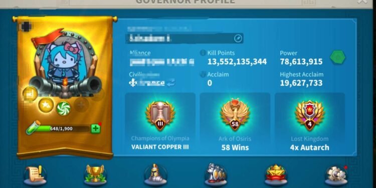 Rise of Kingdoms. 79 Million power, 13.5Billion kills, VIP 18 (halfway to 19). 950 usd+ fee
