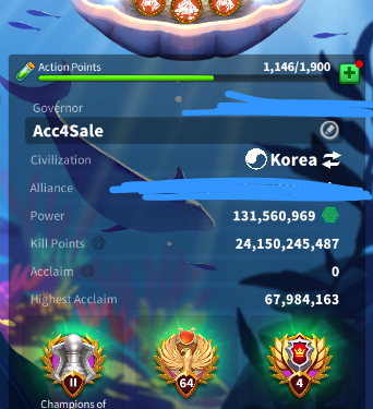 Rise of Kingdoms. 131 Million power, 24 Billion kills, SVIP. 2500 USD + our Fee