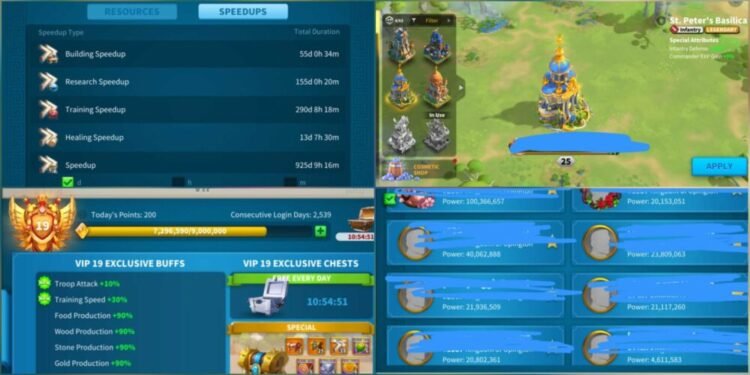 Rise of Kingdoms. 100 Million power, 11 Billion kills, VIP 19. 910 USD + our Fee